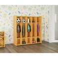 thumbnail image 2 of Tot Mate Preschool Floor Locker Storage Cubbies, Classroom Furniture, Maple 46"W x 15"D x 47.5"H RTA, 2 of 6