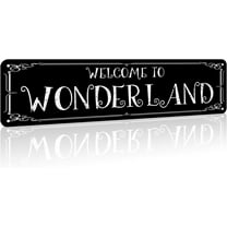 Horror Room Decor Witchy Wall Decor Welcome To Wonderland Sign Emo Room Gothic Farmhouse Home Trippy Bedroom In Wonderland Bathroom Decor 16 X 4 Inch