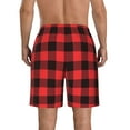 thumbnail image 3 of Disketp Men'S Swim Trunks Hawaiian Breathable Surf Beach Swimsuits Mesh Lining Beach Shorts With Pockets-Buffalo Plaid Red Black, 3 of 9