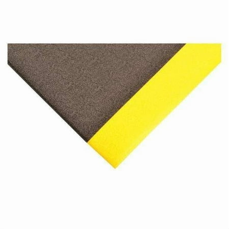 Condor Antifatigue Mat,Black,YllwBrdr,3ft.x5ft. 39R815