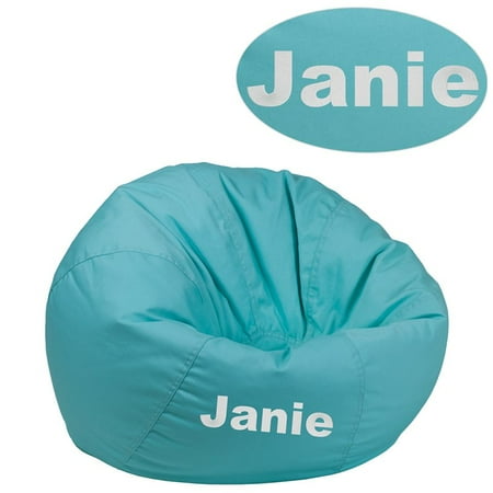 Personalized Small Solid Mint Green Kids Bean Bag Chair