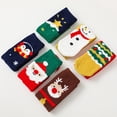 thumbnail image 5 of 1-3 Years Girls Knee High Socks Kids Cartoon Christmas Warm Cotton Long Tall Boot Socks 6 Pairs, 5 of 10