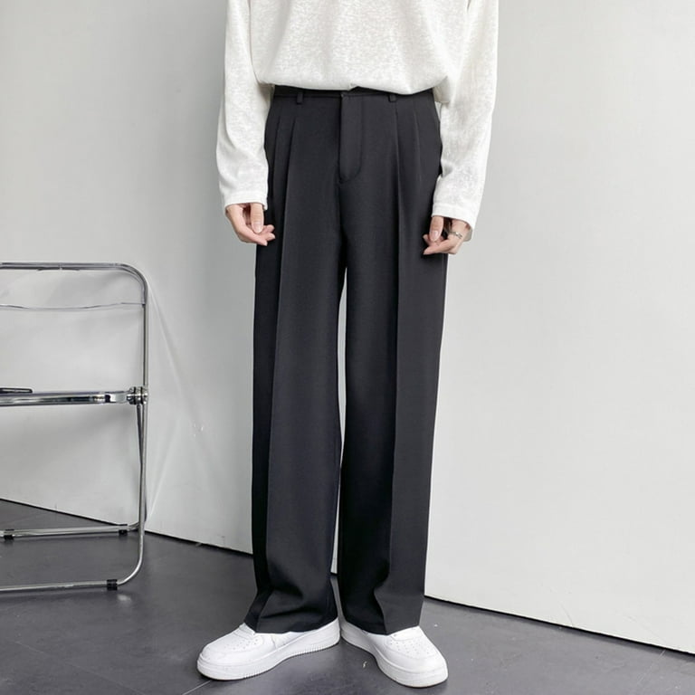 m*s様 wide multi button slacks Slight Vog MGCWSH Men's Pleated Straight Wide Leg Suit Pants Business