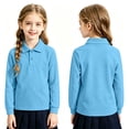thumbnail image 4 of Polo Shirts Kids School Uniform Relaxed Fit Back To School Long Sleeve Collared Tee Shirts Solid Color Pullover for Boys & Girls Blue 3-4 Years, 4 of 4