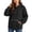 1-Black, variant on Josdec Women's Half Zip Hoodie Long Sleeve Drawstring Hood Zipper Decor Kangaroo Pocket Loose Drop Shoulder Solid Pullover Sweatshirt S-XXL