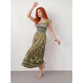 thumbnail image 4 of Vestido Largo para Mujer Vestido Casual Midi con Estampado Elegante y Manga con Volante Vestido Stretch Fresco y Cómodo para Dama, 4 of 5