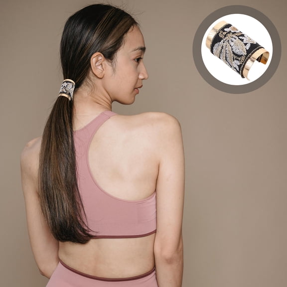 SWETRACE 1Pcs Ponytail Cuff Hair Accessories Metal Hair Ties For Women 2.36X1.41X1.41in