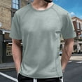 thumbnail image 2 of Men's Summer Sports T-Shirt Ice Silk Short Sleeve Elastic Breathable Loose Fit Round Neck Casual Comfortable Athletic Tee Mens Basic Tee Shirts Summer Classic T-Shirts, 2 of 8