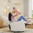 thumbnail image 3 of Nursery Recliner Chair, 360° Swivel Rocking Glider Chair for Adults with Adjustable Backrest & Footrest, Cozy Linen Upholstered Armchair for Living Rooms, Bedrooms, Apartments, Beige, 3 of 9