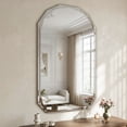 thumbnail image 3 of Cuteday 30x48 Inch Beveled Edge Frameless Bathroom Vanity Mirror, Wall Mount Mirror for Bathroom, Arched Decorative Mirror, 3 of 9