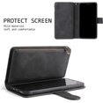 thumbnail image 4 of Wallet Case for iPhone 16e, Premium Vintage PU Leather Zipper Pocket Case with Card Holder Slots Magnetic Closure Kickstand Wrist Strap Shockproof Flip Folio Cover - Black, 4 of 7