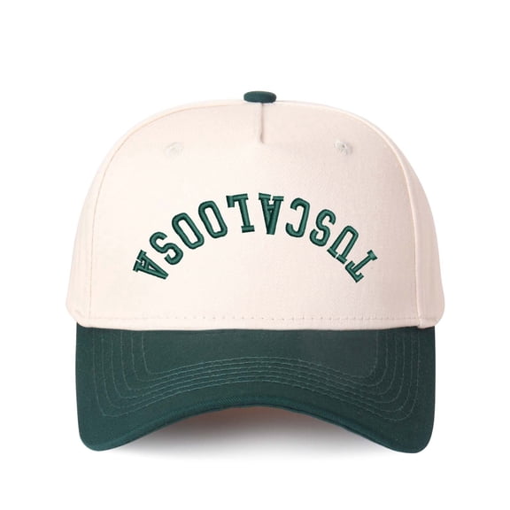 TUSCALOOSA Letter Embroidered Color Block Trucker Hat Unisex Adjustable Cotton Breathable Fashion Cap for Travel Daily Wear