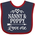 thumbnail image 3 of Inktastic Nanny and Poppy Love Me Granddaughter Boys or Girls Baby Bib, 3 of 4