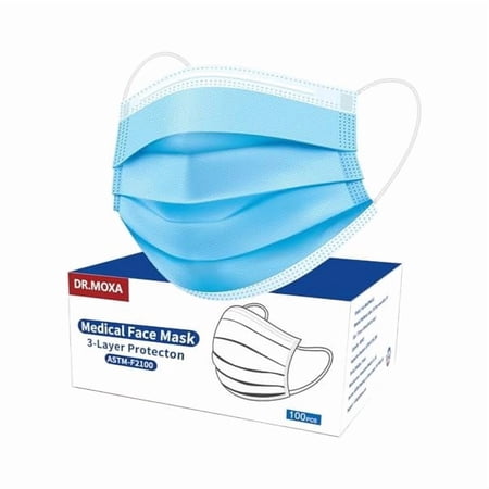 ASTM Level 2 Medical Face Masks Disposable 100 Pack, PFE>98%, 3 Ply Blue Face Masks for Adults