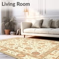 thumbnail image 2 of ODIKA 2'x3' Machine Washable Non-Slip Area Rug, Artistic Floral Design Featuring Beige and Earthy Accents High Traffic Rug, Beige, 54704, 2 of 7