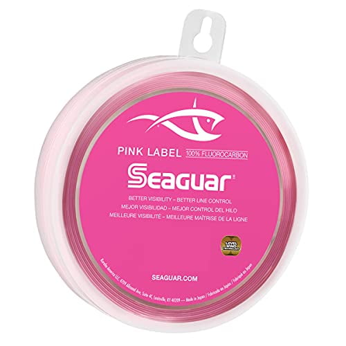 Seaguar Pink Label 100% Fluorocarbon Fishing Line, 25Yds, 20Lbs Line/Weight, Pink - 20PL25
