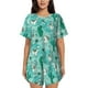 thumbnail image 1 of Fotbe Alapaca in Boho Conjunto de Pijama Estampado para Mujer, 2 Piezas, Ropa de Dormir con Camiseta de Manga Corta y Shorts Suaves-X-Large, 1 of 6