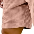 thumbnail image 7 of Men's Corduroy Shorts Lightweight Drawstring Waist Cargo Shorts Pants Summer Beach Pink M, 7 of 7