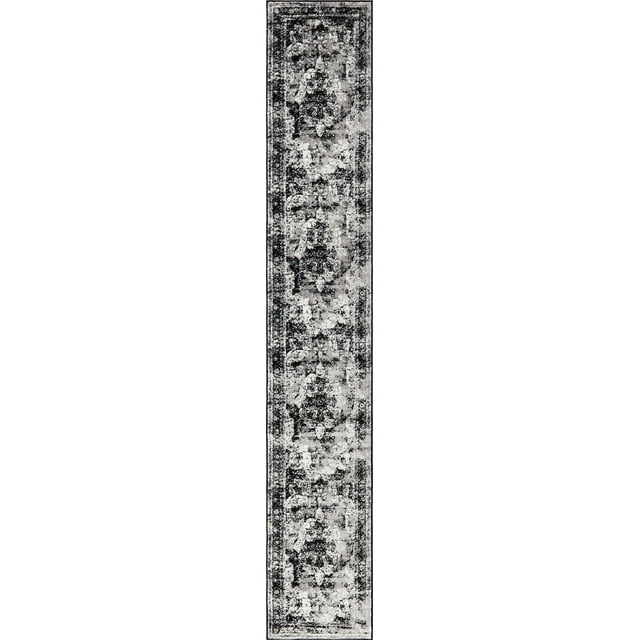Unique Loom Sofia Collection Area Traditional Vintage Rug, French Inspired Perfect for All Home Décor, 2' 0 x 13' 0 Runner, Black/Gray