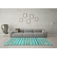 thumbnail image 3 of Ahgly Company Indoor Round Abstract Light Blue Modern Area Rugs, 5' Round, 3 of 4