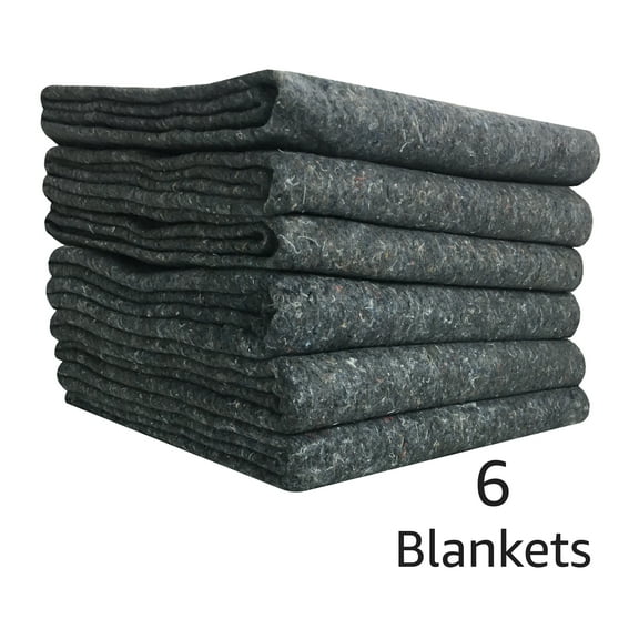 UBMOVE Textile Moving Blankets 54" x 72" Excellent Professional Quality Pads, 6 Counts, 1 pack
