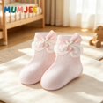 thumbnail image 2 of Miaouyo Toddler Baby Girl Crew Socks Soft Breathable Lace Ruffle Bow Princess Socks, 2 of 7