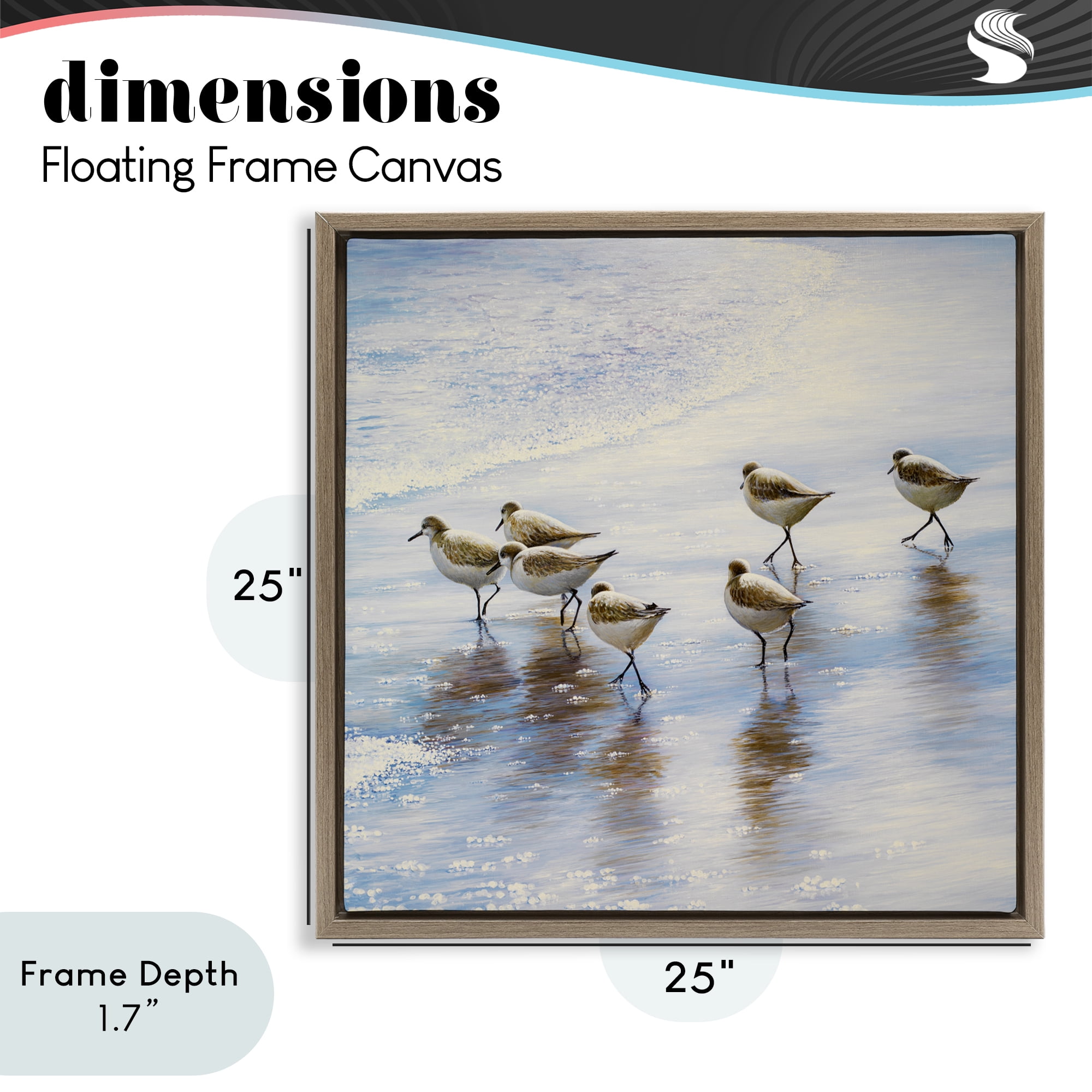 Stupell Industries Sand Dancers on Shore Brown Framed Floater Canvas Wall Art, design by Bruce Nawrocke