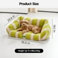 thumbnail image 4 of Mewoofun Fluffy Soft Dog Bed Couch, Large Cat Sofa for Dogs &Cats,Green & White,35.5 x 23.6, 4 of 7