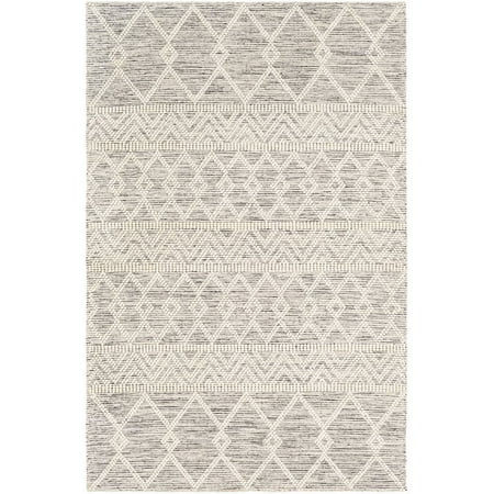 Surya Hygge HYG-2305 60x90  Rectangle Global Wool Area Rug in Charcoal/White 5ft x 7ft 6in 