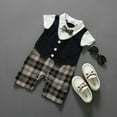 thumbnail image 4 of 1PC Newborn Infant Baby Boy Gentleman bodysuit with tie Rompers Outfits Age for 0-3 Years, 4 of 5