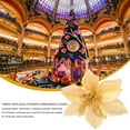 thumbnail image 3 of OFFIGAM 24Pcs Three Layer Gold Artificial Cloth Flowers Christmas Tree Ornament Decorations, 3 of 8