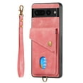 thumbnail image 5 of Nalacover for Google Pixel 8 Pro, Slim Case Wallet with Credit Card Holder, Back Flip Premium Leather Magnetic Clasp Kickstand Wirst Hand Strap Shockproof Cover for Google Pixel 8 Pro, Pink, 5 of 7