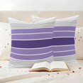 thumbnail image 3 of Purple Ombre Stripes Outdoor Waterproof Pillow Covers, Minimalist Gradient Lines Texture Decorative Square Throw Pillowcase Sofa Cushion Sham for Patio/Couch/Chair, 18"x18" 2 Pack, 3 of 8