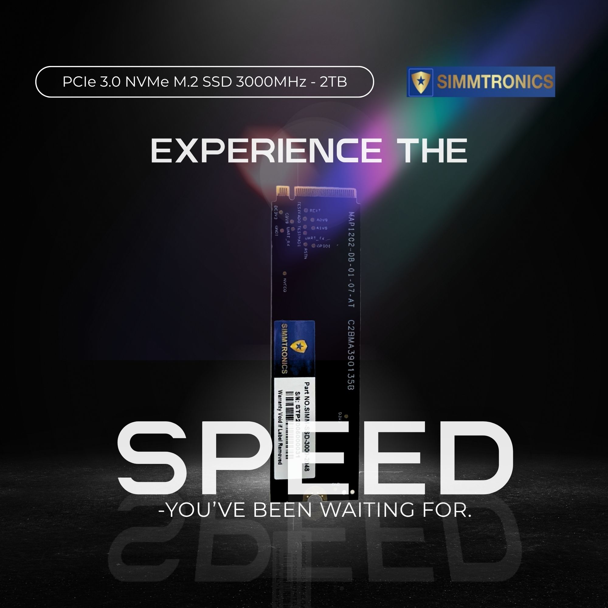 Simmtronics Internal PCIe 3.0 NVMe M.2 SSD 3000MHz - 2TB