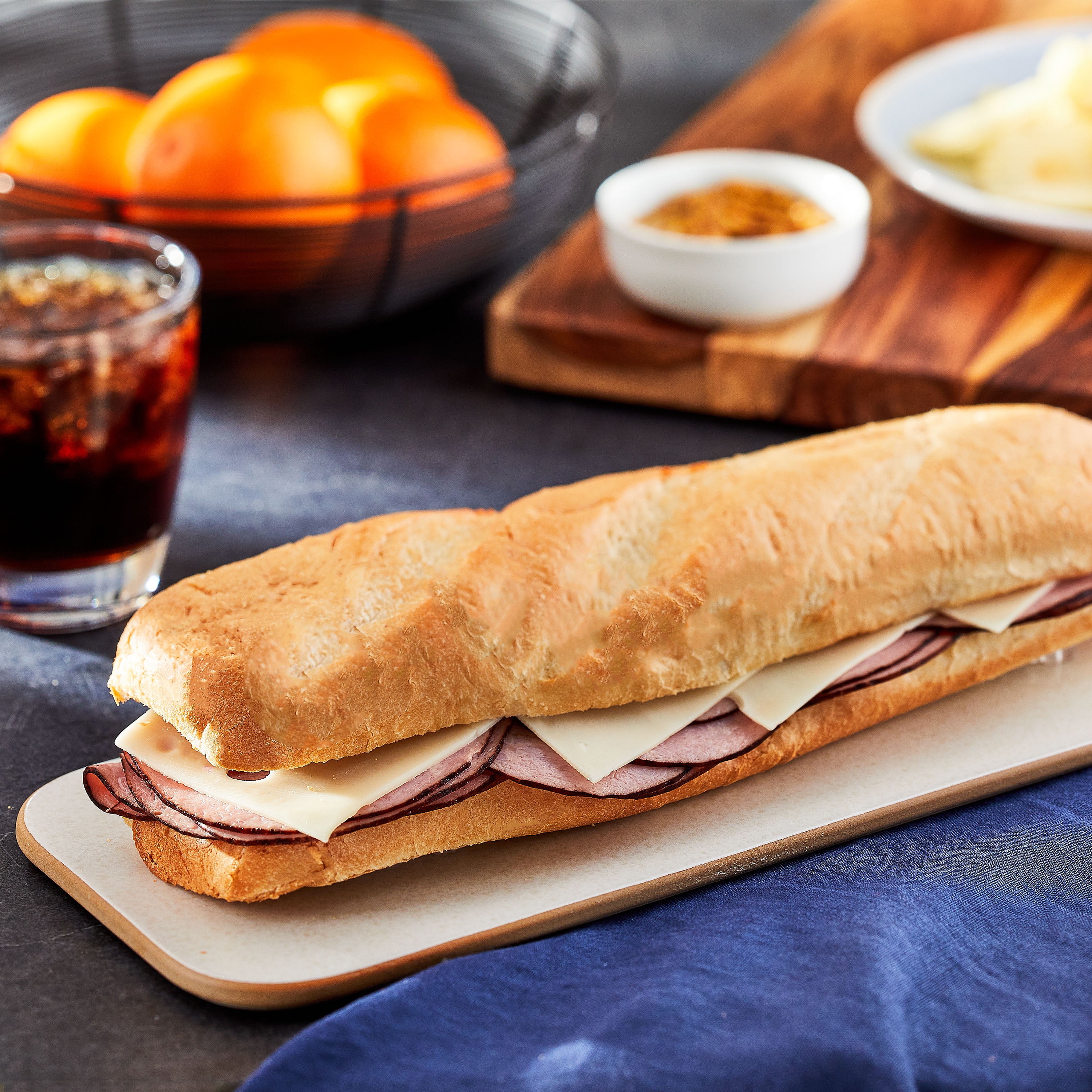 MKS HAM & SWISS MAP SUB SANDWICH FULL 16.1OZ
