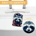 thumbnail image 3 of American Flag and Animals Square PU Leather Luggage Tags - 2 Pack with Privacy Cover and Stainless Steel Ring - Suitable for Travel, Backpack, Handbag - Suitcase Tags, Travel Tag, 3 of 7
