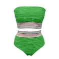 thumbnail image 4 of BOOMNY Womens Bandeau Bikini Sets 2 Peice Swimsuit For Women Graphic Swimwear Strapless High Waist Cozy Soft Bathing Suits, 4 of 5