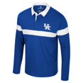 thumbnail image 2 of Men's Colosseum  Royal Kentucky Wildcats Too Cool For School Long Sleeve Polo, 2 of 3