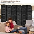 thumbnail image 5 of 6-Panel Room Divider, 6 ft Office Partition Walls Wood Divider Folding Portable Privacy Screen, Room Dividers and Folding Privacy Screens for Home, Room Separator Wall Dividers,Black, 5 of 6