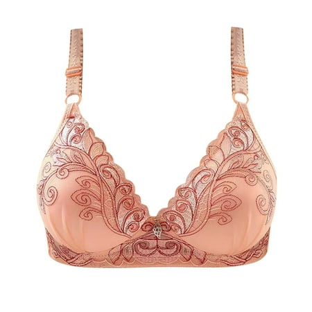 

Plus Size Bras for Women Clearance Comfortable Lace Breathable Bra Underwear No Rims Hot Pink