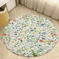 thumbnail image 4 of Floral Colorful Flower Washable Round Rug -Circle Area Rugs for Nursery Bedroom, Vintage Non Slip Non Shedding Low Pile Carpet for Living Room Coffee Table Entryway, 4 of 6