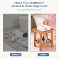 thumbnail image 5 of Gianna 14" Teak Shower Bench, Bathroom Spa Stool for Small Bathrooms Tub Outdoor Use, Non-Slip Adjustable Seat for Seniors, 5 of 7