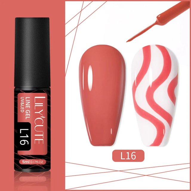LILYCUTE-esmalte de uñas en Gel, delineador metálico dorado y plateado, estilo francés, superbrillante, línea de tracción, pintura de Graffiti, Gel a rayas, 5ml