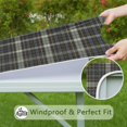 thumbnail image 6 of Brown Blue Checkerboard Checkered Pattern Square Fitted Tablecloth with Elastic Edge,Square Table Cover,Washable Elastic Table Cover for Home Kitchen Party Decor 34"x34", 6 of 6