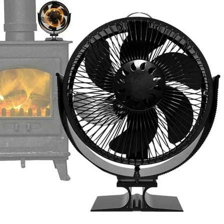 6 Blades Heat Powered Stove Fan Fireplace Wood Burner Eco Friendly Quiet Fan Home Efficient Heat