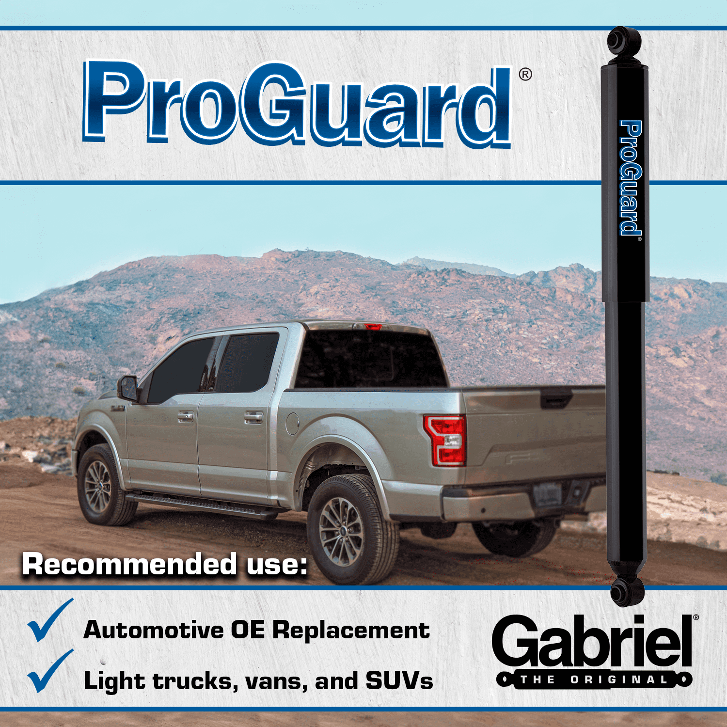 Gabriel 61593 ProGuard Front Shock Absorbers Fits Honda Passport; Isuzu Amigo, Axiom, Rodeo, Rodeo Sport, Trooper 4WD; Mazda B2000 B2200 B2600 RWD models, Mitsubishi Van; Nissan Pathfinder (1 pack)