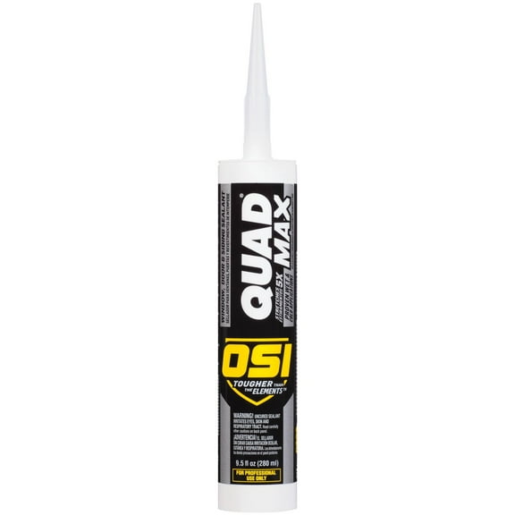 OSI Quad Max Window, Door and Siding Sealant, Pack of 1, White 9.5 fl oz Cartridge