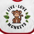 thumbnail image 4 of Inktastic Live Love Monkeys Boys or Girls Baby Bib, 4 of 4