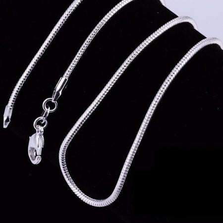 silver chain inch necklace snake sterling silky smooth inches