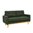 thumbnail image 2 of 67.7" Wide Mid-Century Modern Upholstered Tufted Loveseat Sofa With Wooden Legs, 2 of 5